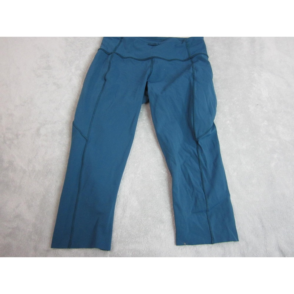 Lululemon Leggings Womens 8 Teal Blue Cropped High Rise Yoga Pants